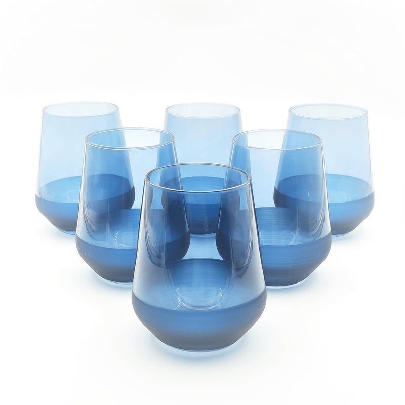 Blue Frosted Wassergläser 6er Set